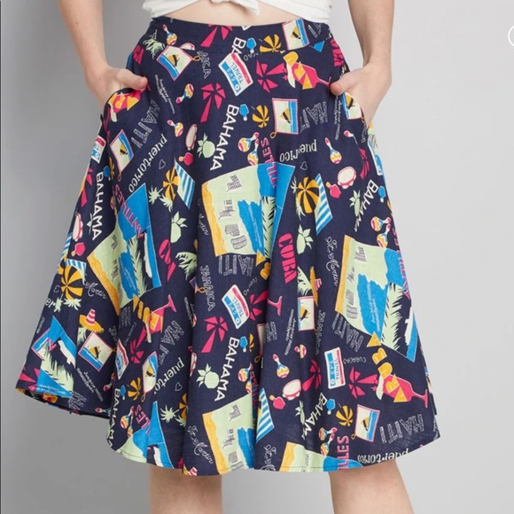 Modcloth Dresses & Skirts - NWT Modcloth Navy Sway This Way Travel Skirt